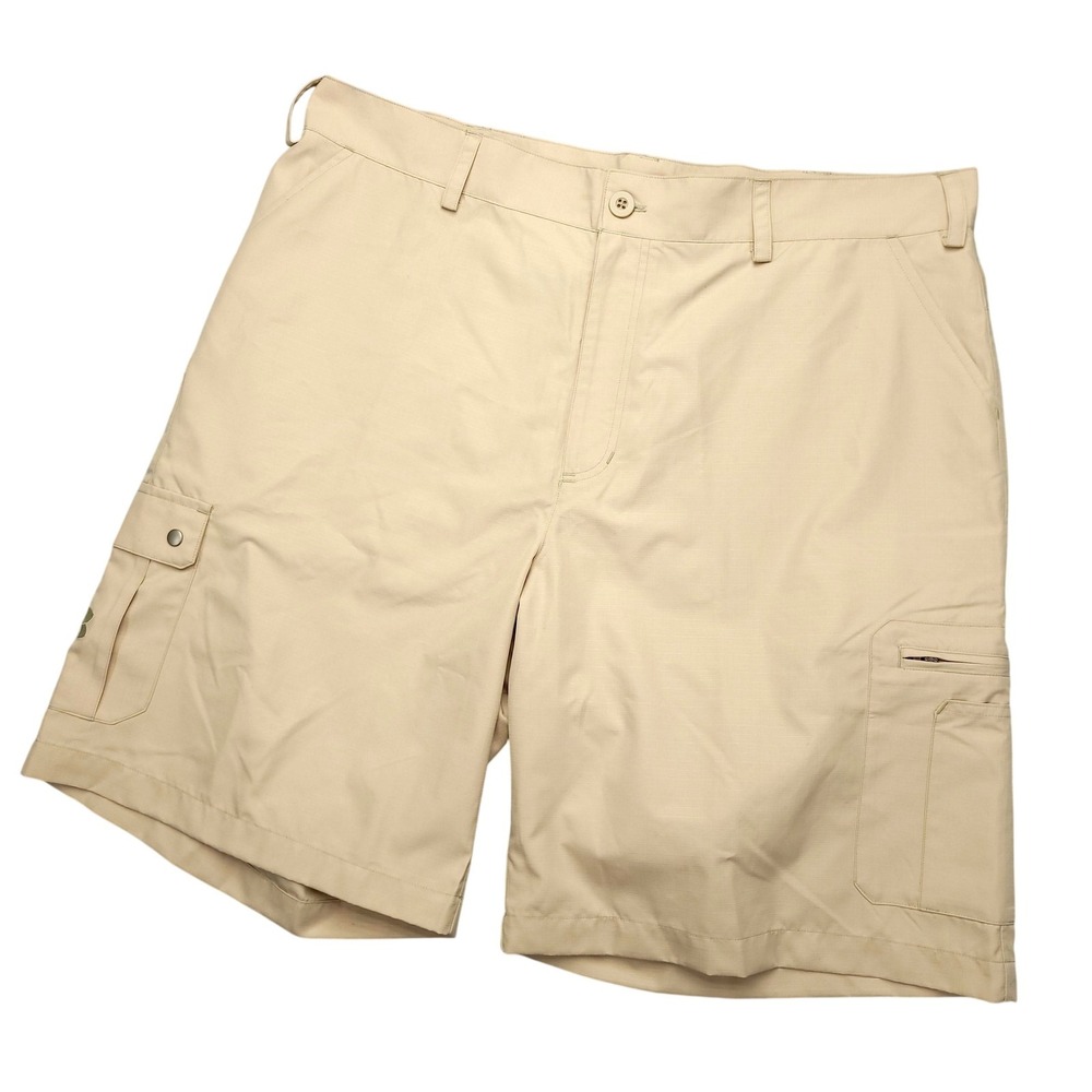 Under Armour Cargo Shorts Mens‎ 40 Beige Polyester Hiking Outdoor Rip Stop